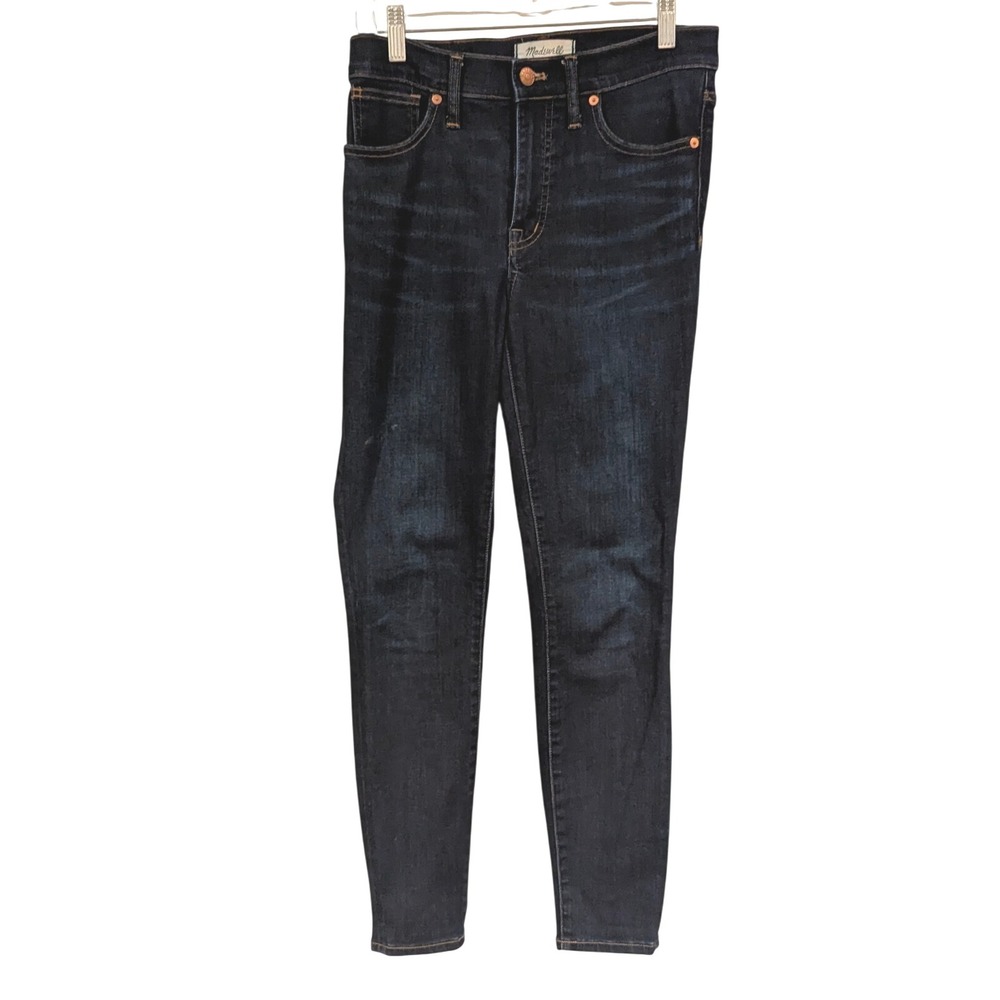 Madewell High-Rise Skinny Jeans 27 Dark Indigo 9 Inch Rise Stretch F8990 Denim